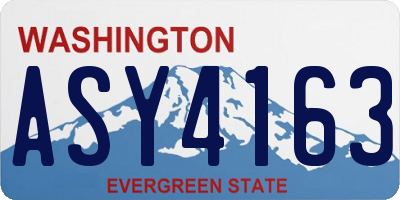 WA license plate ASY4163
