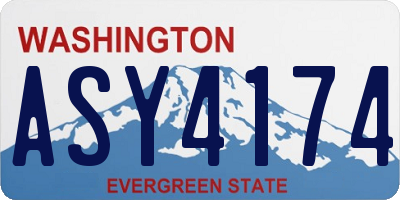 WA license plate ASY4174