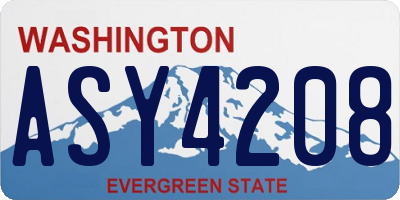WA license plate ASY4208