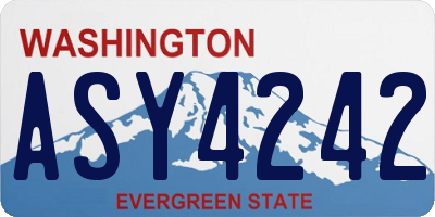 WA license plate ASY4242