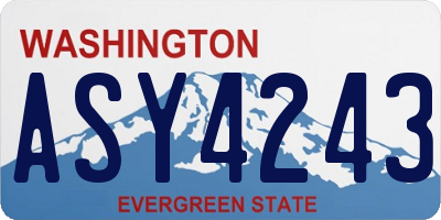 WA license plate ASY4243