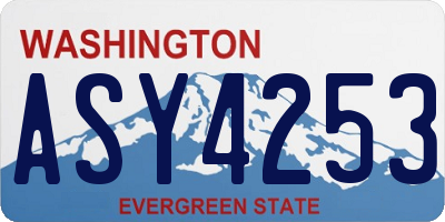 WA license plate ASY4253