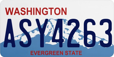 WA license plate ASY4263