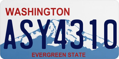 WA license plate ASY4310
