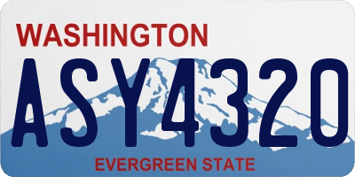 WA license plate ASY4320