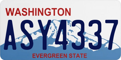 WA license plate ASY4337