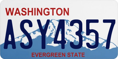 WA license plate ASY4357