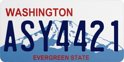 WA license plate ASY4421