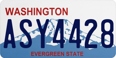 WA license plate ASY4428