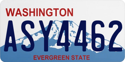 WA license plate ASY4462