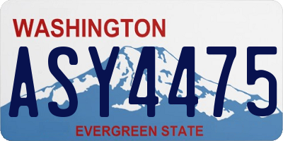WA license plate ASY4475