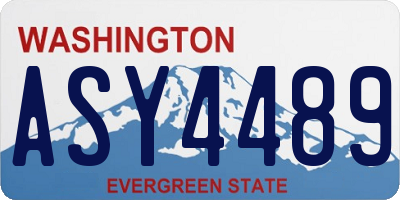WA license plate ASY4489
