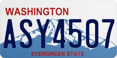 WA license plate ASY4507