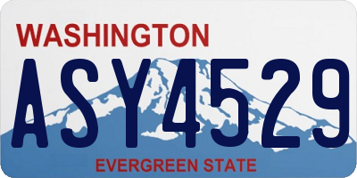 WA license plate ASY4529