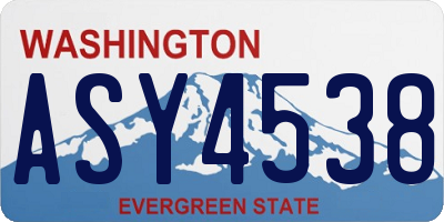 WA license plate ASY4538