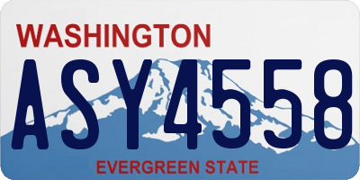WA license plate ASY4558