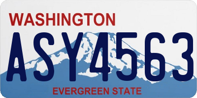 WA license plate ASY4563