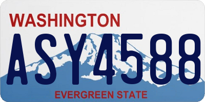WA license plate ASY4588