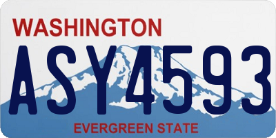 WA license plate ASY4593