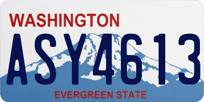 WA license plate ASY4613