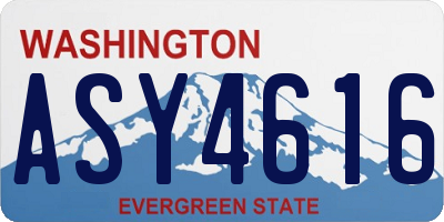 WA license plate ASY4616