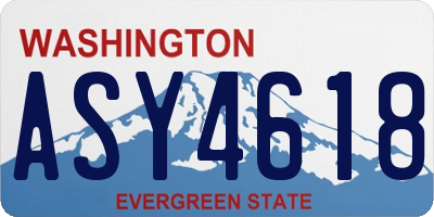 WA license plate ASY4618