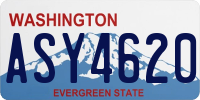 WA license plate ASY4620