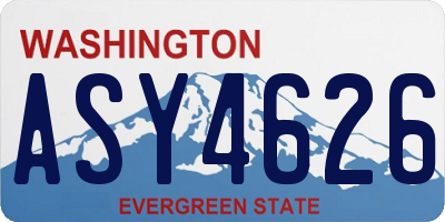 WA license plate ASY4626