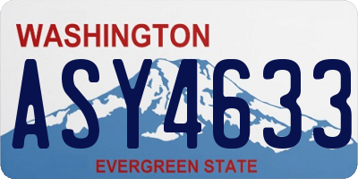 WA license plate ASY4633