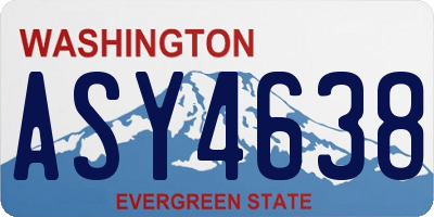 WA license plate ASY4638