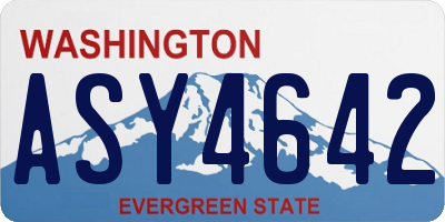 WA license plate ASY4642