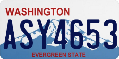 WA license plate ASY4653