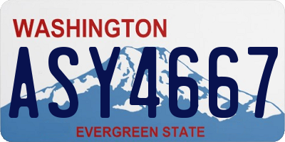 WA license plate ASY4667
