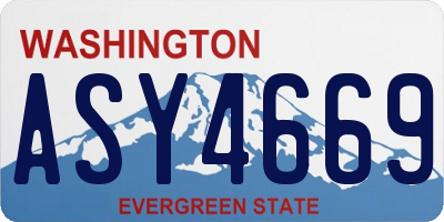 WA license plate ASY4669