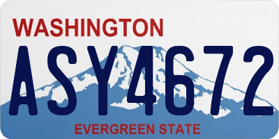 WA license plate ASY4672