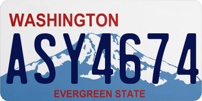 WA license plate ASY4674