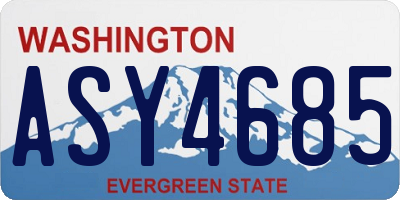 WA license plate ASY4685