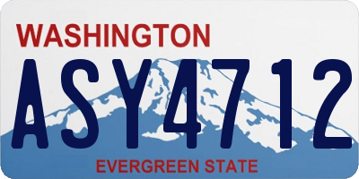 WA license plate ASY4712