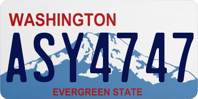 WA license plate ASY4747
