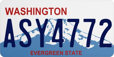 WA license plate ASY4772