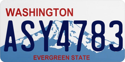 WA license plate ASY4783