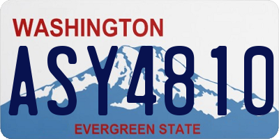 WA license plate ASY4810