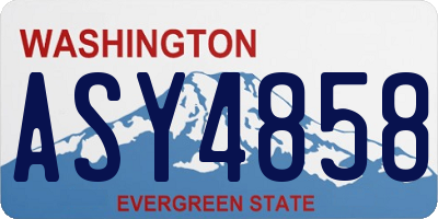 WA license plate ASY4858