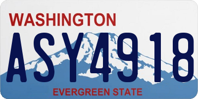WA license plate ASY4918