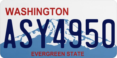 WA license plate ASY4950