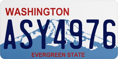 WA license plate ASY4976