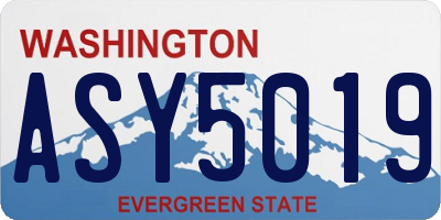 WA license plate ASY5019