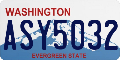 WA license plate ASY5032