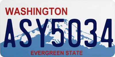 WA license plate ASY5034