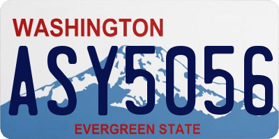 WA license plate ASY5056